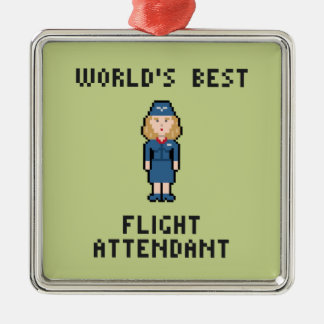World's Best Flight Attendant Metal Ornament