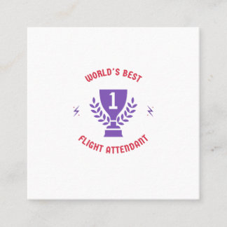 World's best flight attendant square business card