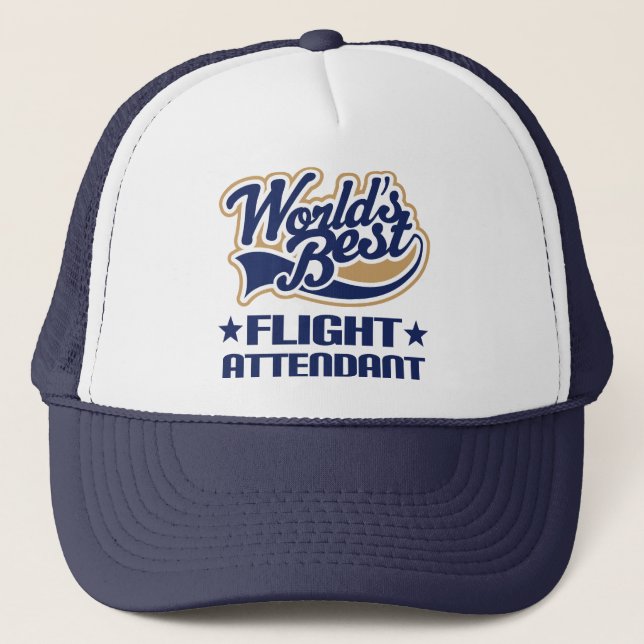Worlds Best Flight Attendant Trucker Hat (Front)