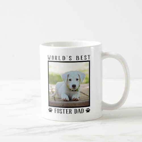 Worlds Best Foster Dad Paw Prints Pet Photo Frame Coffee Mug