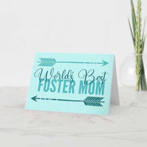 Worlds Best Foster Mom Cute Mothers Day Custom Card