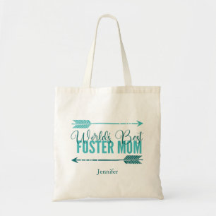 World's Best Foster Mom Cute Personalized Gift Tote Bag