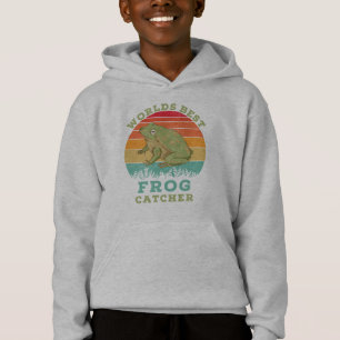Worlds Best Frog Catcher, Retro Vintage Frog Lover Hoodie