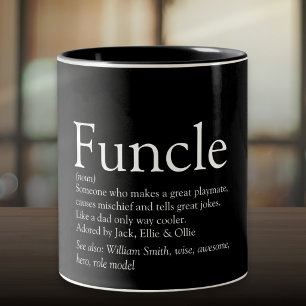 World's Best Funcle Uncle Modern Definition Black Two-Tone Coffee Mug