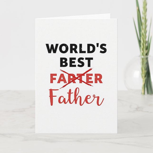Worlds Best Funny Father Card (Front)
