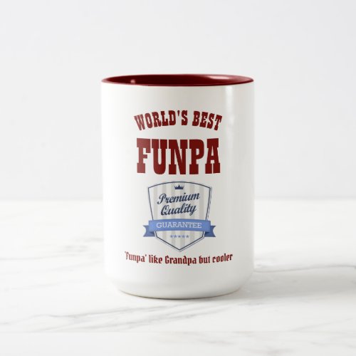 Worlds Best FUNPA _ Like Grandpa But Cooler _ Gift Two_Tone Coffee Mug