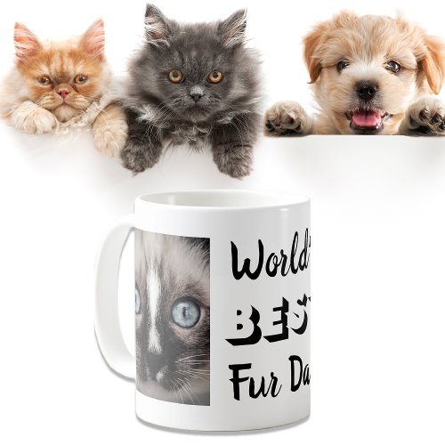 Worlds Best Fur Dad Personalized Photos Coffee Mug