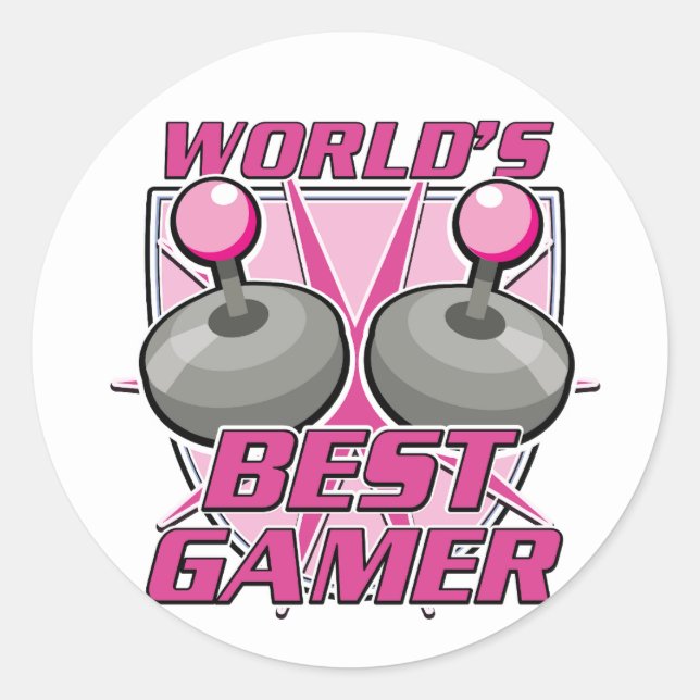 World's Best Gamer Classic Round Sticker (Front)