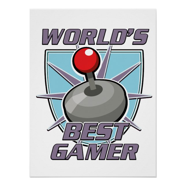 World's best gamer retro logo poster (Front)