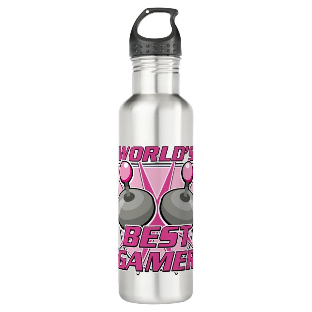 World's Best Gamer Stainless Steel Water Bottle (Front)