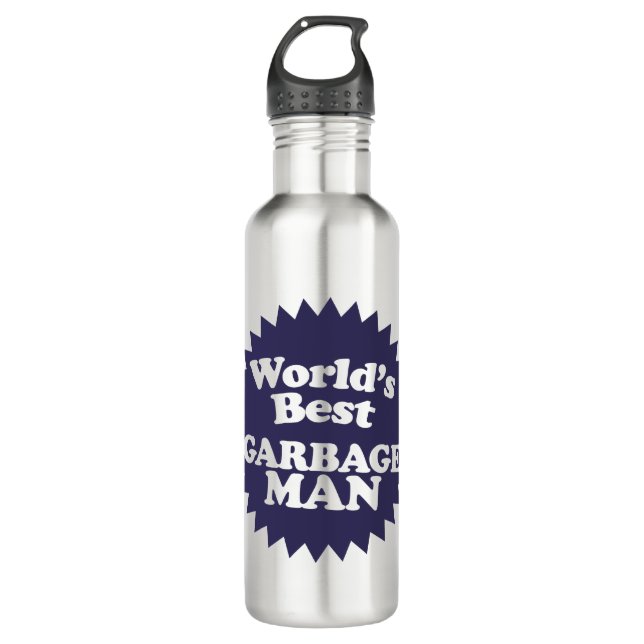 World's Best Garbage Man Stainless Steel Water Bottle (Front)