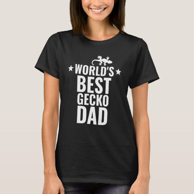 Worlds Best Gecko Dad Lizard Reptile Fathers Day M T-Shirt (Front)