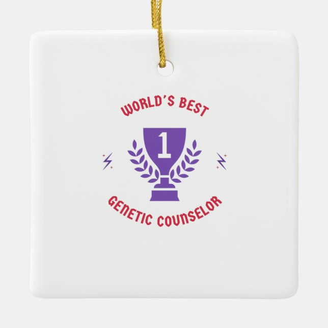 World's best genetic counselor ceramic ornament (Front)