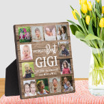 World's Best  Gigi Grandkids 12 Photo Collage     Plaque<br><div class="desc">Create your own photo collage  plaque  with 12 of your favorite pictures on a wood texture background .Personalize with grandkids photos . Makes a treasured keepsake gift for grandma for birthday, mother's day, grandparents day, etc</div>