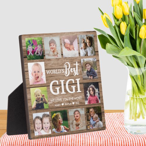 Worlds Best  Gigi Grandkids 12 Photo Collage     Plaque