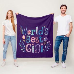 World's BEST GIGI Grandma Gift Birthday Christmas Fleece Blanket