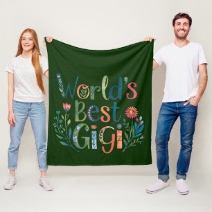 World's BEST GIGI Grandma Gift Birthday Christmas Fleece Blanket