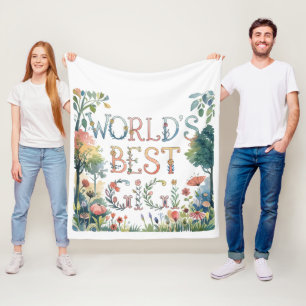 World's BEST GIGI Grandma Gift Birthday Christmas Fleece Blanket