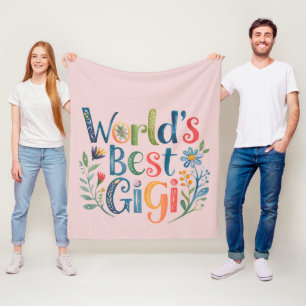 World's BEST GIGI Grandma Gift Birthday Christmas Fleece Blanket