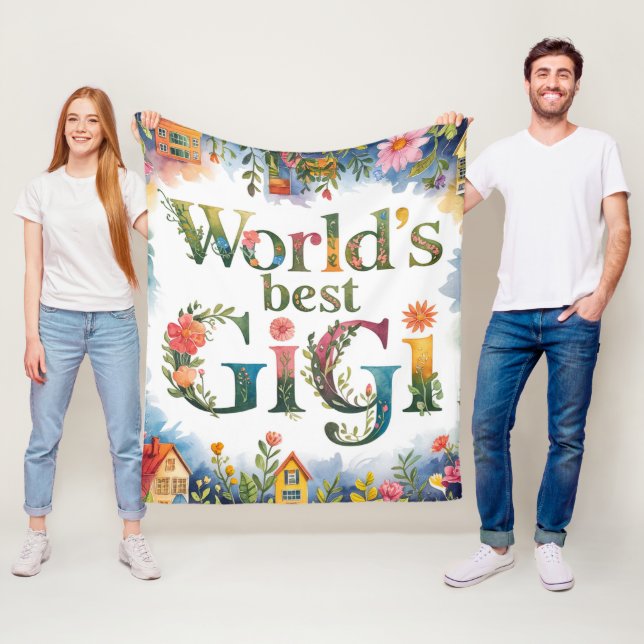 World's BEST GIGI Grandma Gift Birthday Christmas  Fleece Blanket (In Situ)