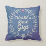 World's Best Gigi Grandma Wreath Pillow