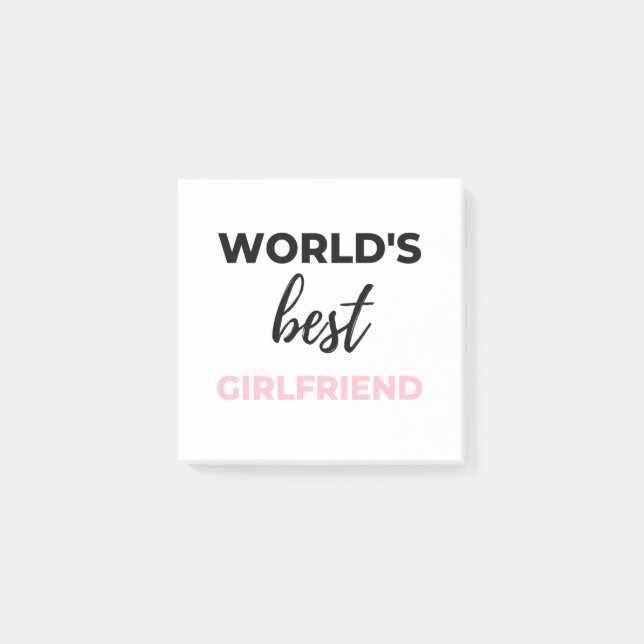 World's Best Girlfriend Black Post-it Notes (Front)