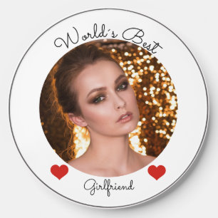 Worlds best girlfriend photo personalized keychain wireless charger 
