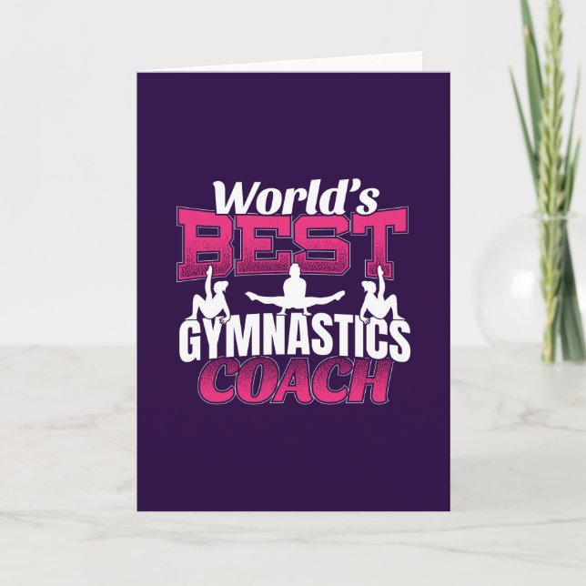 World's Best Girls Gymnastics Coach Card (Front)