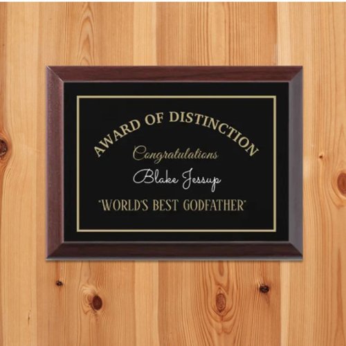 Worlds Best Godfather Award Plaque