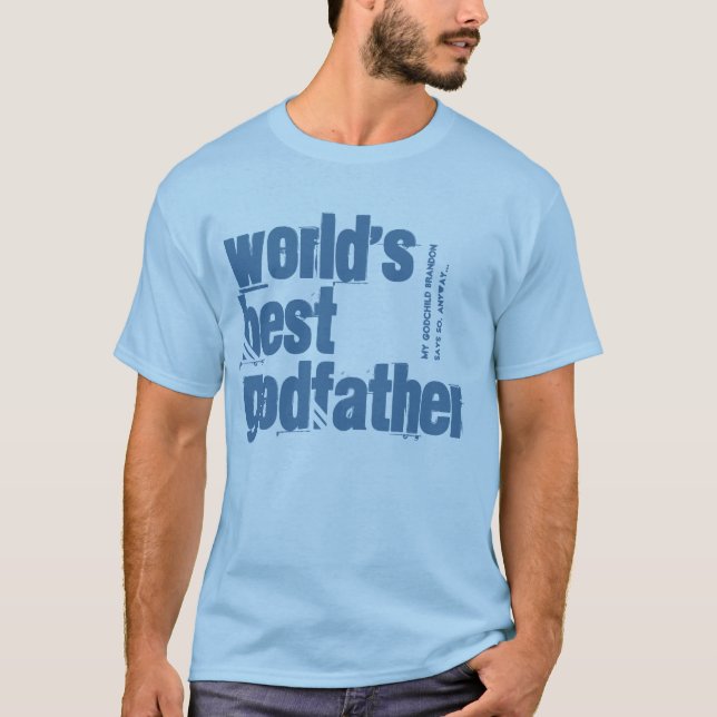 World's Best GODFATHER Baby Blue V204E T-Shirt (Front)