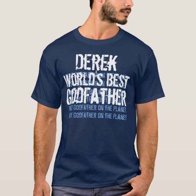 World's Best Godfather Custom Name V020 T-Shirt (Front)