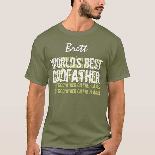 World's Best Godfather Custom Name V31 T-Shirt (Front)