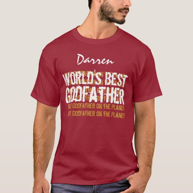 World's Best Godfather Custom Name V32 T-Shirt (Front)