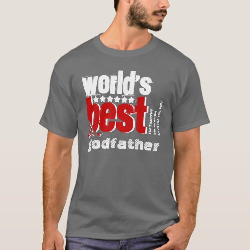 Worlds Best Godfather X186B GRAY RED WHITE T_Shirt