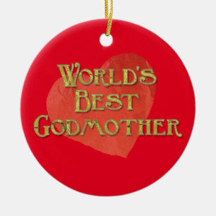 World's Best Godmother Ceramic Ornament