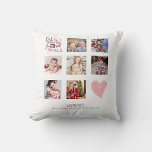 Worlds Best Godmother Cute Photo Collage Throw Pil Pillow
