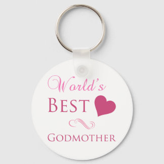World's Best Godmother (Heart) Keychain