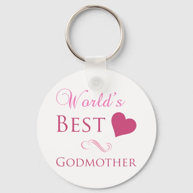 World's Best Godmother (Heart) Keychain (Front)