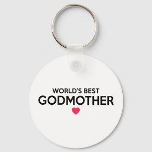 World's Best Godmother - Newborn Baby Christening Keychain