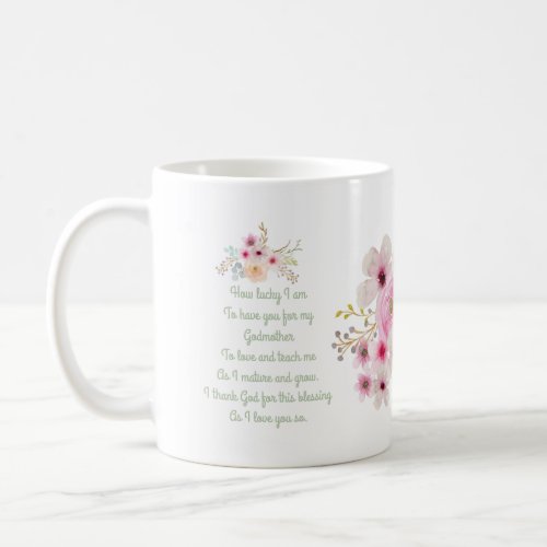 Worlds Best GODMOTHER POEM Floral Personalized Coffee Mug