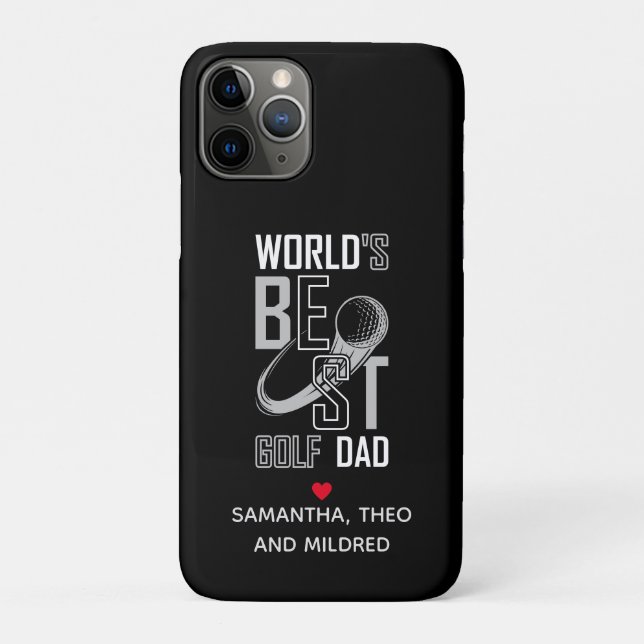 World's Best Golf  Dad | Black and White Dad Gift Case-Mate iPhone Case (Back)