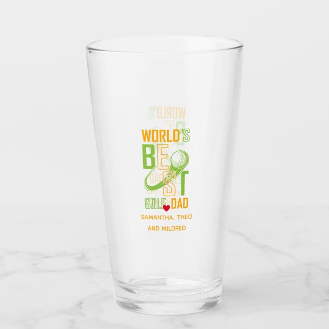 World's Best Golf  Dad | Dad Gifts Glass (Front)