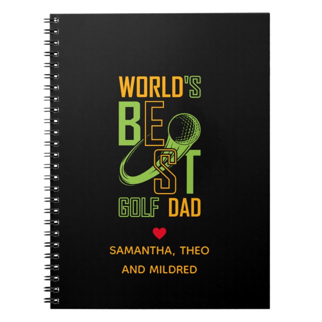 World's Best Golf  Dad | Dad Gifts Notebook (Front)