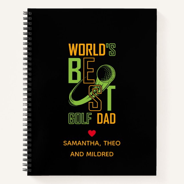 World's Best Golf  Dad | Dad Gifts Notebook (Front)