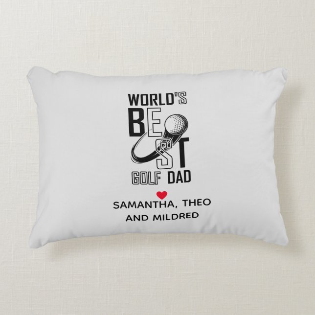 World's Best Golf Dad – Funny & Thoughtful Gift Accent Pillow (Front)