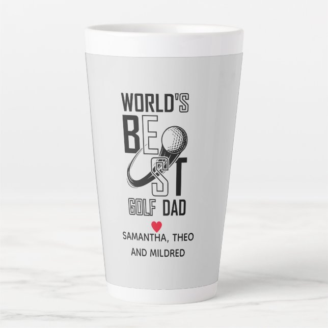 World's Best Golf Dad – Funny & Thoughtful Gift Latte Mug (Front)
