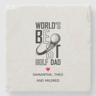 World's Best Golf Dad – Funny & Thoughtful Gift Stone Coaster
