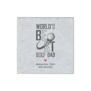 World's Best Golf Dad – Funny & Thoughtful Gift Stone Magnet