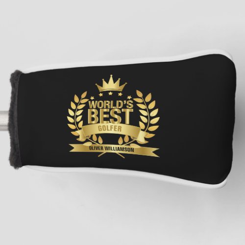 Worlds Best Golfer Black And Gold 5 Star Golf Head Cover