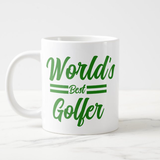 World's Best Golfer Dad Mug - Giant Coffee Cup (Left)
